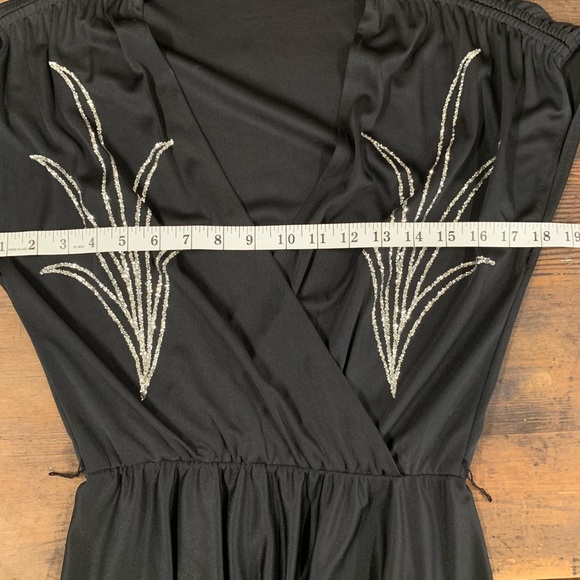 Vintage Black Dress with Silver Embellishments - Picture 5 of 6